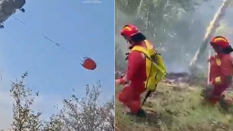 Beteja me flakët, 6 vatra aktive! 2 avionë në terren për zjarret në Lurë, 3 helikopterë në Dajt e Fushë-Lajë