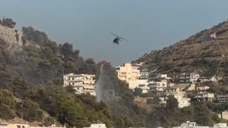 Shuhet zjarri në Kurorën e Gjelbër në Sarandë, në operacionin për vënien nën kontroll të flakëve edhe një helikopter Cougar