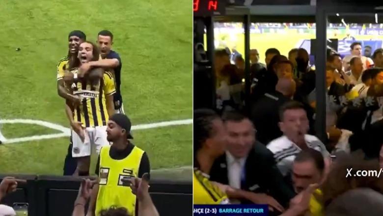 Përleshje masive në fushë pas Lyon - Fenerbahce, Guendouzi provokon fansat dhe pret dënimin shembullor! Vedat Muriqi 'i akullt' (VIDEO)