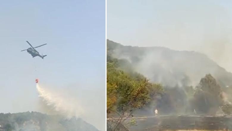 Zjarret, 7 vatra aktive! Flakët rrezikojnë disa banesa në Vranisht të Vlorës, ndërhyhet nga ajri, një i shoqëruar për zjarrëvënien (VIDEO)