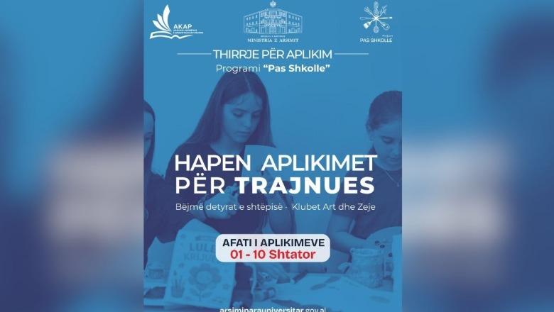 Programi ‘Pas shkolle’, hapet sot thirrja për profesionistët e fushës! Afat deri më 10 shtator për të dorëzuar aplikimet