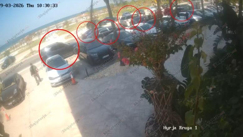 Vasil Bedinaj denoncoi se u kërcënua, 8 makina mbërrijnë para hotelit të tij! Momenti kur zbresin disa persona (VIDEO)