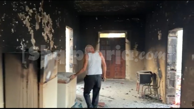Lezhë/ Zjarri në Kalivaç shkrumbon gjithçka, Report Tv siguron pamjet! Banori i zonës: Shtëpia ime 3 katëshe është djegur plotësisht, kisha 5 frigoriferë brenda