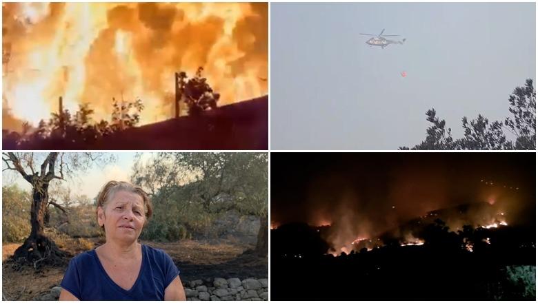 Natë tmerri në Himarë! Zjarri 'përpin' 7 banesa, banorët: Ikëm nga shtëpitë, turistët morën valixhet! Sot situata përmirësohet, ndërhyn edhe helikopteri (VIDEO)