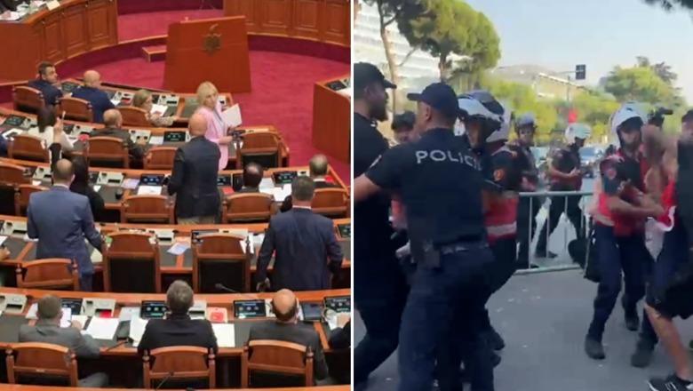 Sesioni i ri parlamentar si i vjetri, deputetët priten me protestë! PS voton e vetme për nënkryetaren e re dhe ministren Spahiu, opozita braktis sallën (VIDEO)