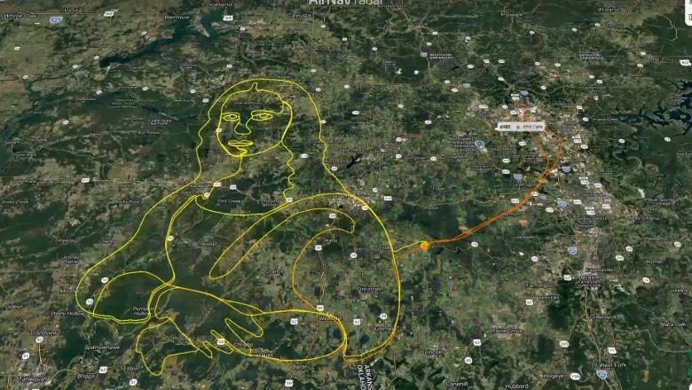 VIDEOLAJM/ Piloti amerikan ‘vizaton’ ‘Mona Lizën’, fluturon për gati 4 orë për të krijuar portretin gjigant