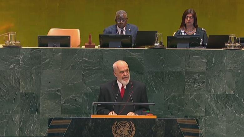Asambleja e OKB, mban fjalimin kryeministri Edi Rama: Sollëm ministren e parë me IA, por asnjë algoritëm s'mban mandat