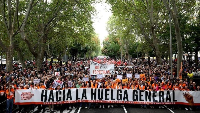 Qiratë mbi 1,300 euro/muaj, spanjollët protestojnë me çelësa në duar ! Përleshje dhe arrestime në Valencia, paralajmërohet grevë e përgjithshme