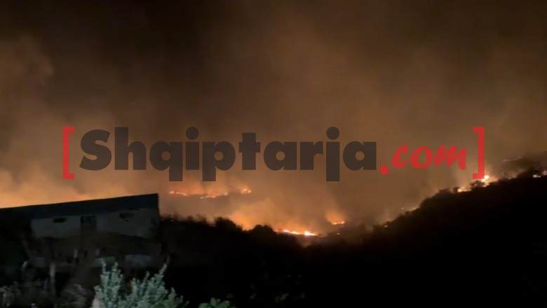 Selenicë, zjarr i madh në fshatin Kotë, nga flakët rrezikohen edhe banesa