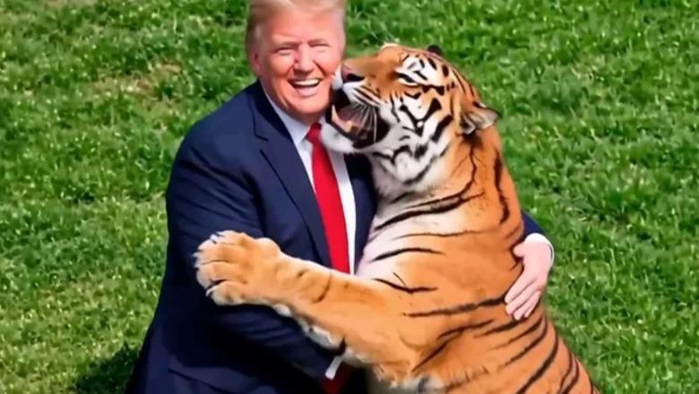 Trump përleshet me një tigër! Presidenti amerikan publikon videon me Inteligjencë artificiale