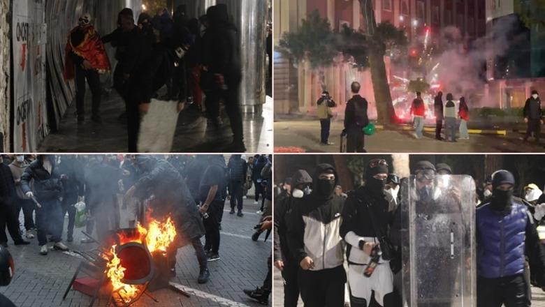 Protesta në ditën e 13-të/ Zbehet pjesëmarrja, sulme Kryeministrisë e Kryesisë së Kuvendit! Shënjestrohen biznese te 'Kullat Binjake', molotovë policisë