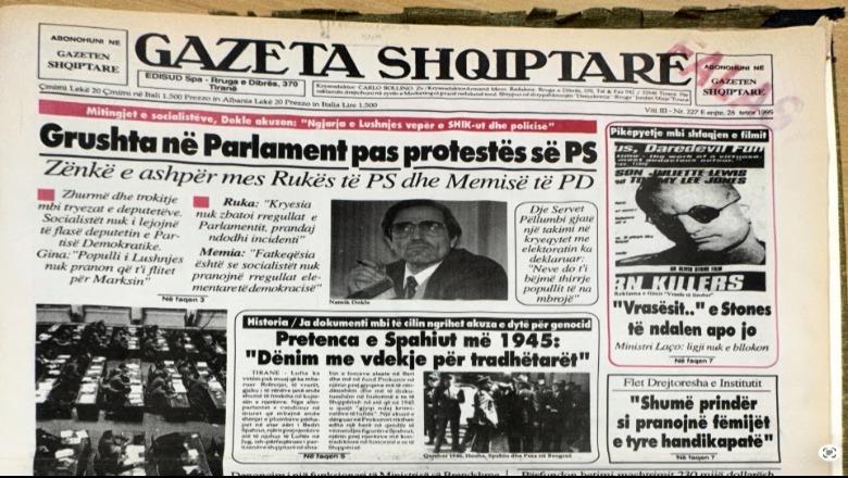 Çfarë shkruanin gazetat më 26 tetor 1995/ Afrimi i zgjedhjeve egërson politikën, grushte në Parlament mes Rukës të PS e Memisë të PD