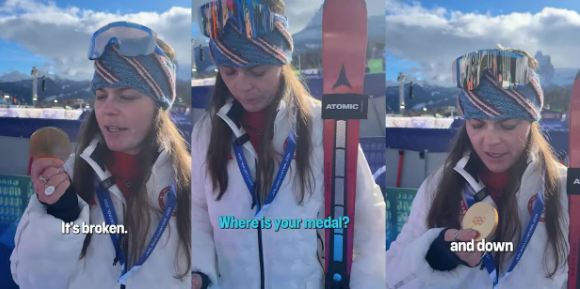 'Milano Cortina'/ Ndodh edhe kështu, Breezy Johnson thyen medaljen e ...